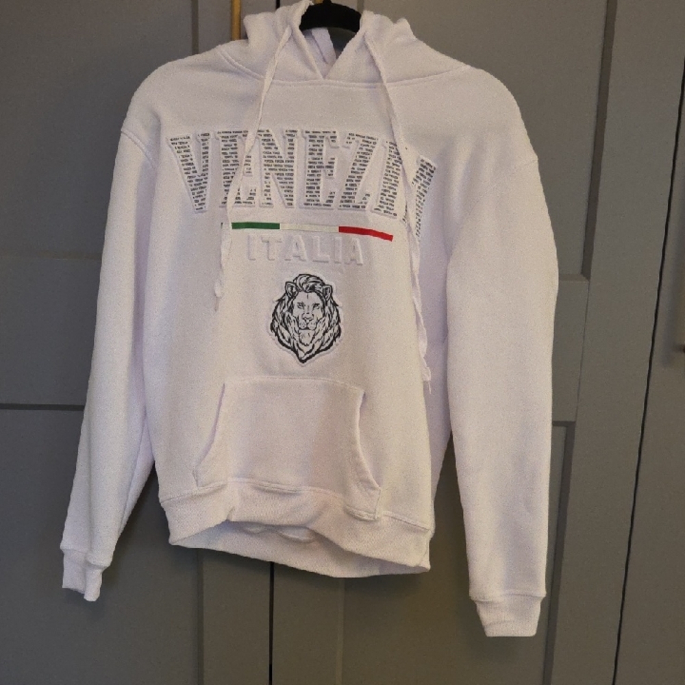 Venezia White Hoodie with Lion Emblem